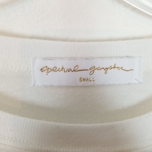 Spiritual Gangster Womens S Ivory Soft Hacci Happy - Picture 7 of 10